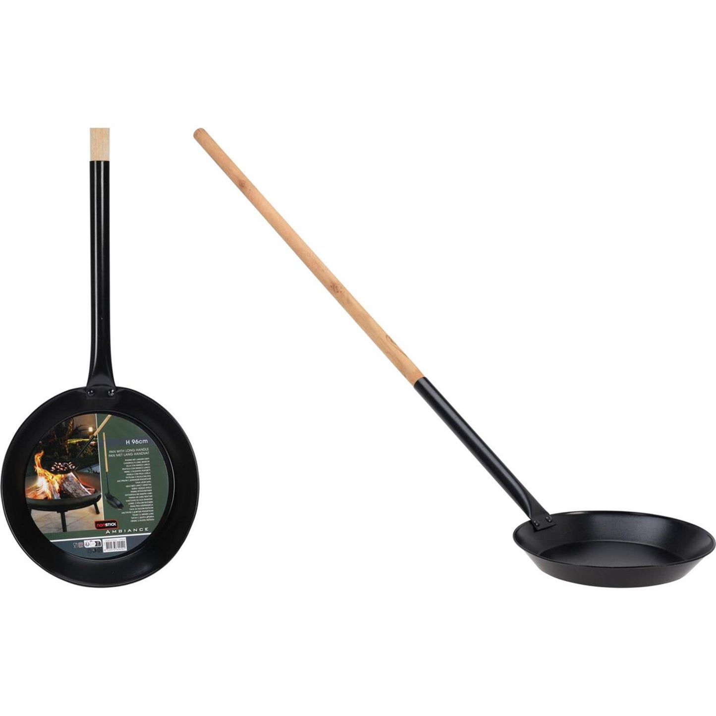 Padella ambiente ø25cm con manico in legno 96cm