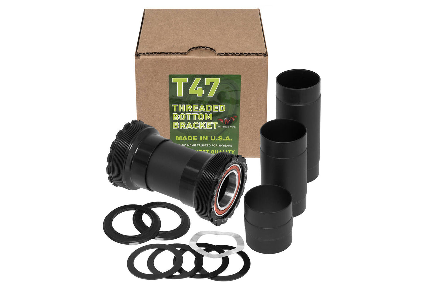 Ruote ruote di produzione MFG Bras inferiore T47 SRAM 22 24mm ACB NERO