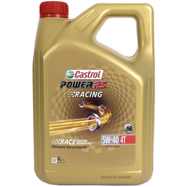 Castrol olie power rs racing 4t 5w-40 - fles à 4 liter