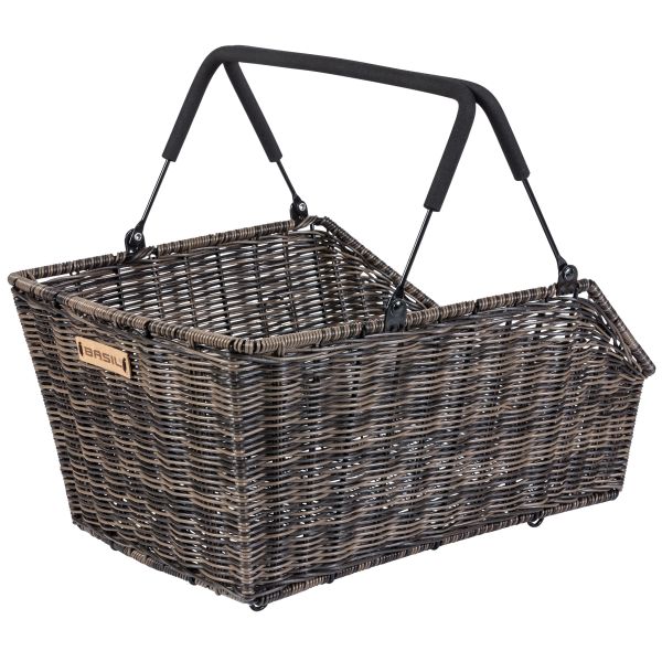Basil Cento Rattan Look Multi System - Bicycle Basket - En la parte posterior - Brown