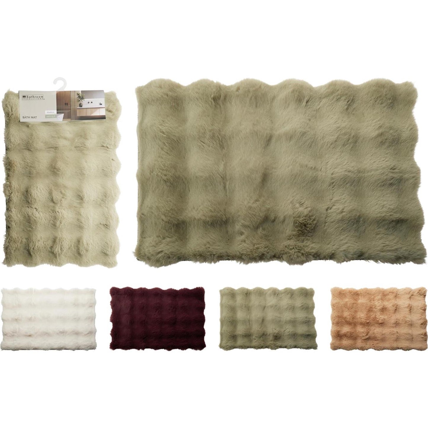 Bathroomsolutions alfombra de baño imitación piel 60x40cm