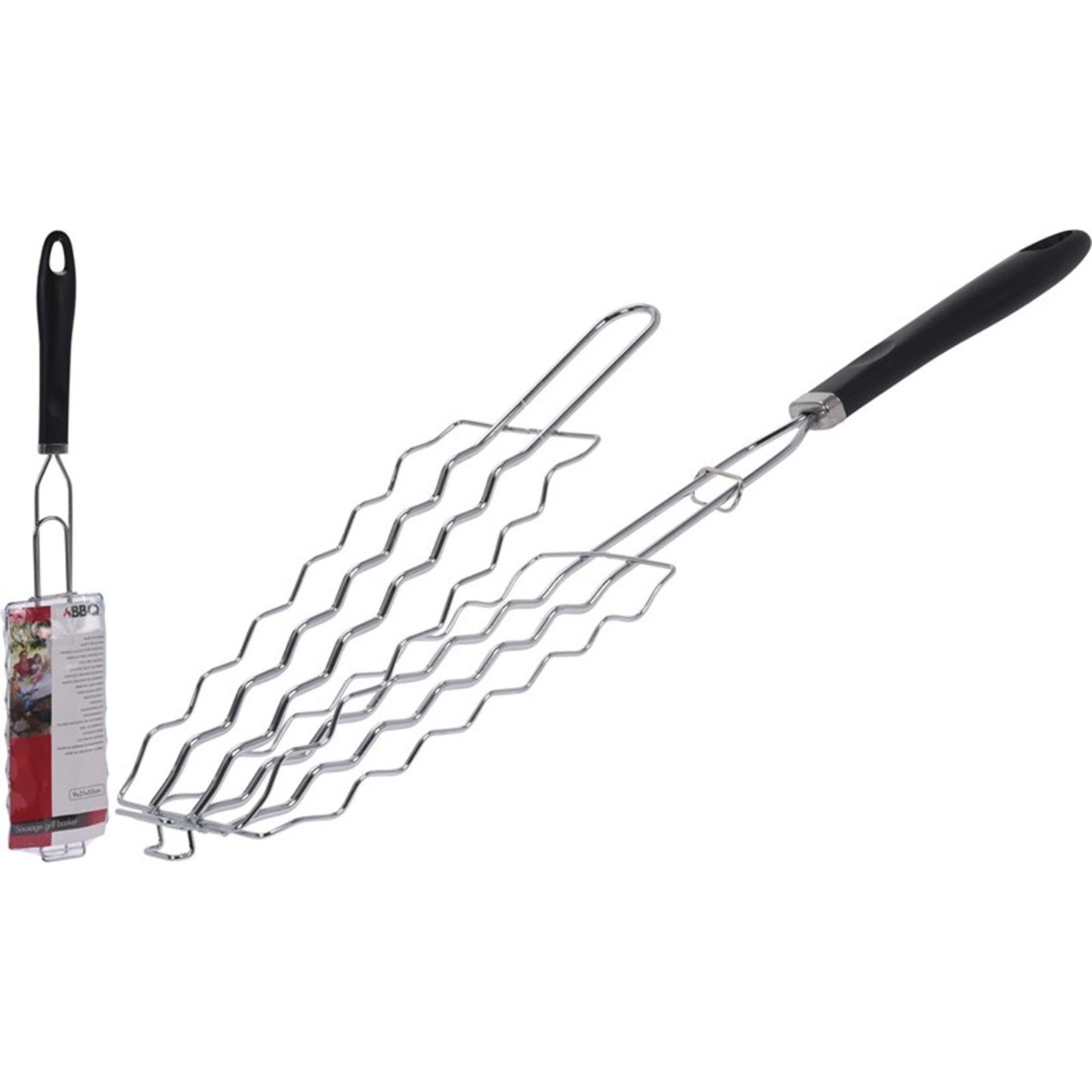 Parrilla de salchichas BBQ cromado negro babecue