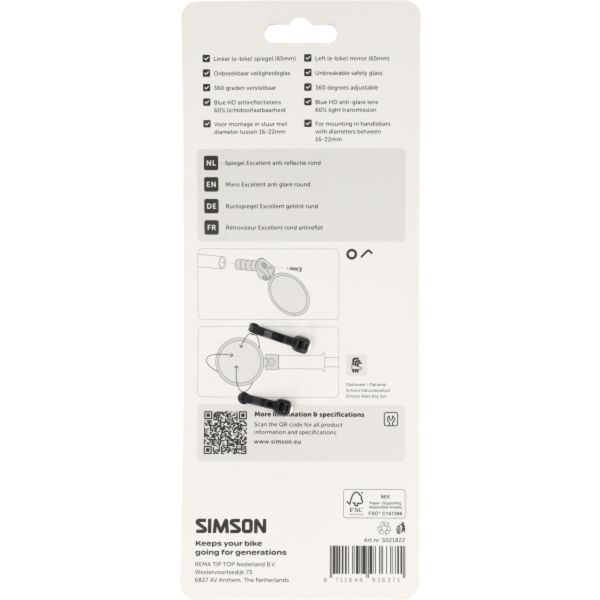 Specchio Simson ottimo antiriflesso rotondo