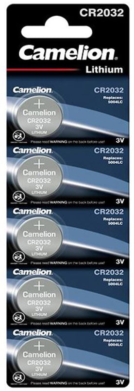 Botón Camelion Batería de celda 3V CR2032 Tarjeta A 5 piezas
