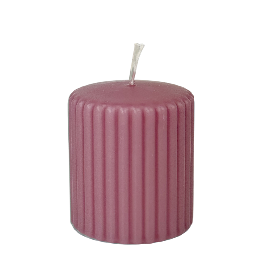 Candra vela acanalada rosa 80 68mm