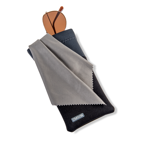 Coperchio di vetro di neoprene Carson con tessuto in microfibra grigio