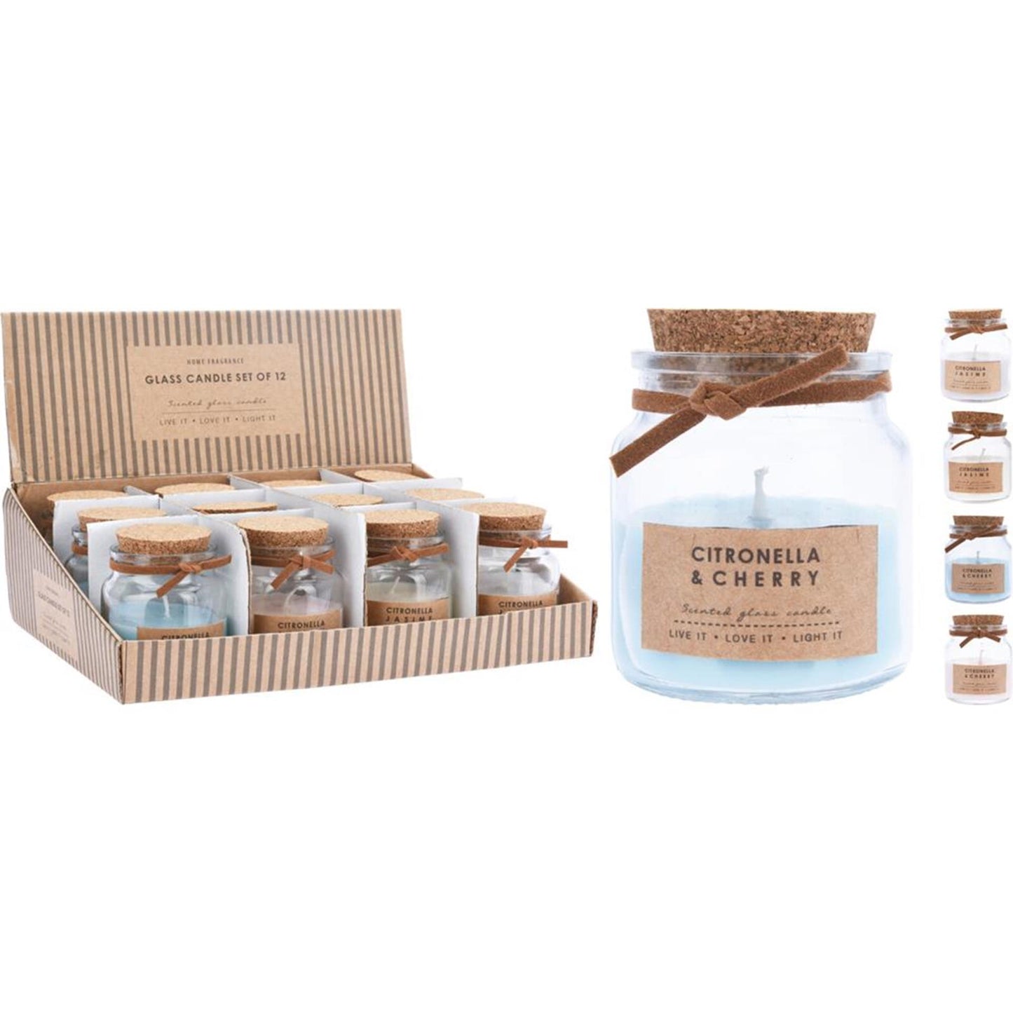 Vela casera en tarro de cristal.