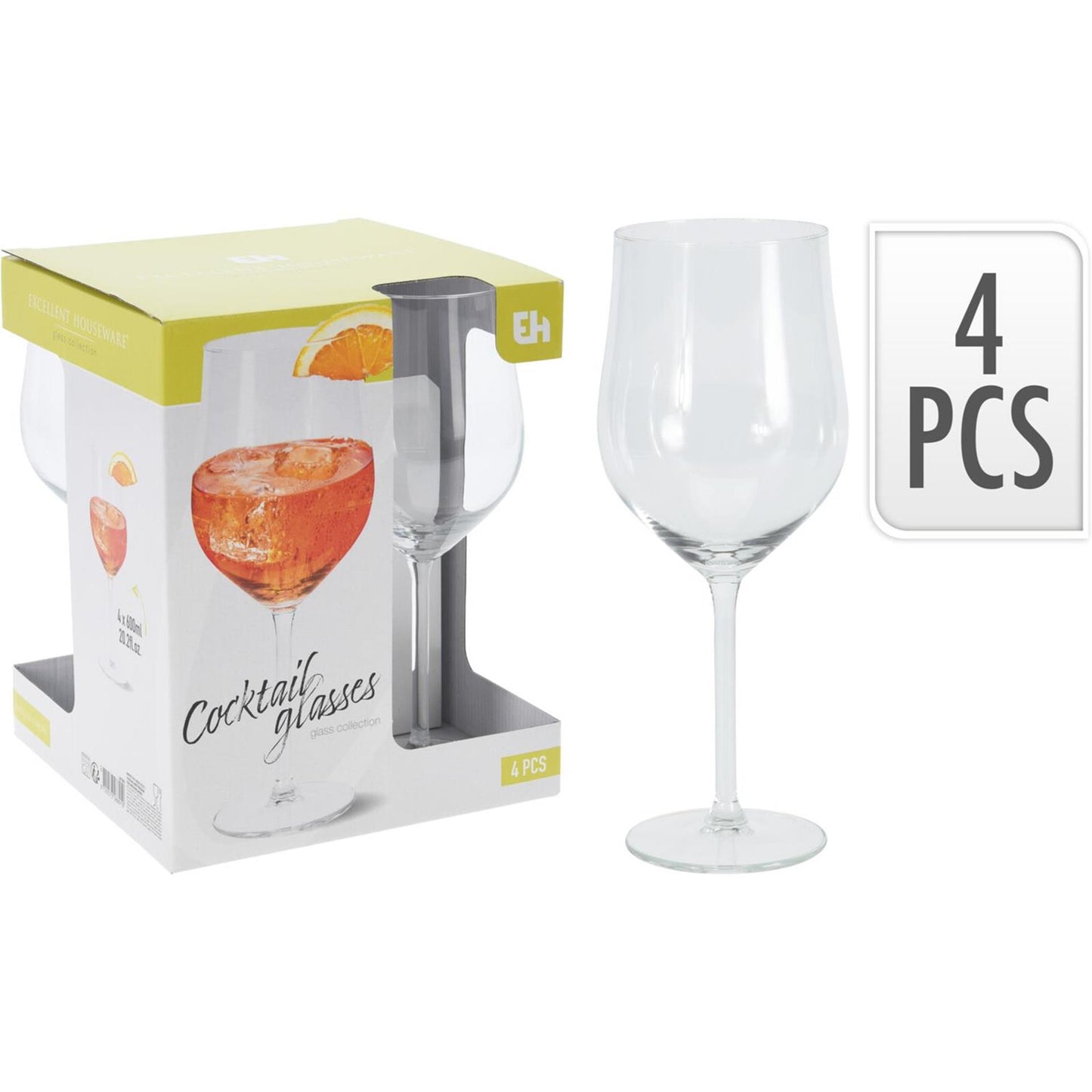 Excelente menaje para el hogar copa cocktail 600ml caja de 4 piezas