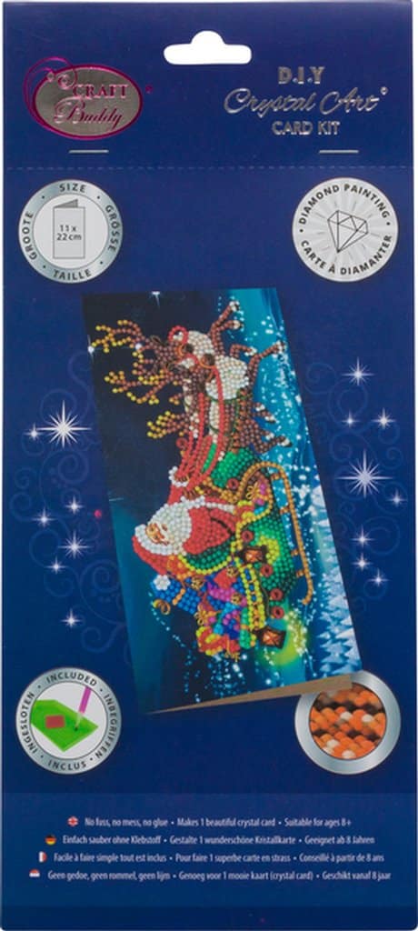 Diamond Painting Babbo Natale sulla cartolina di Natale a manicotto