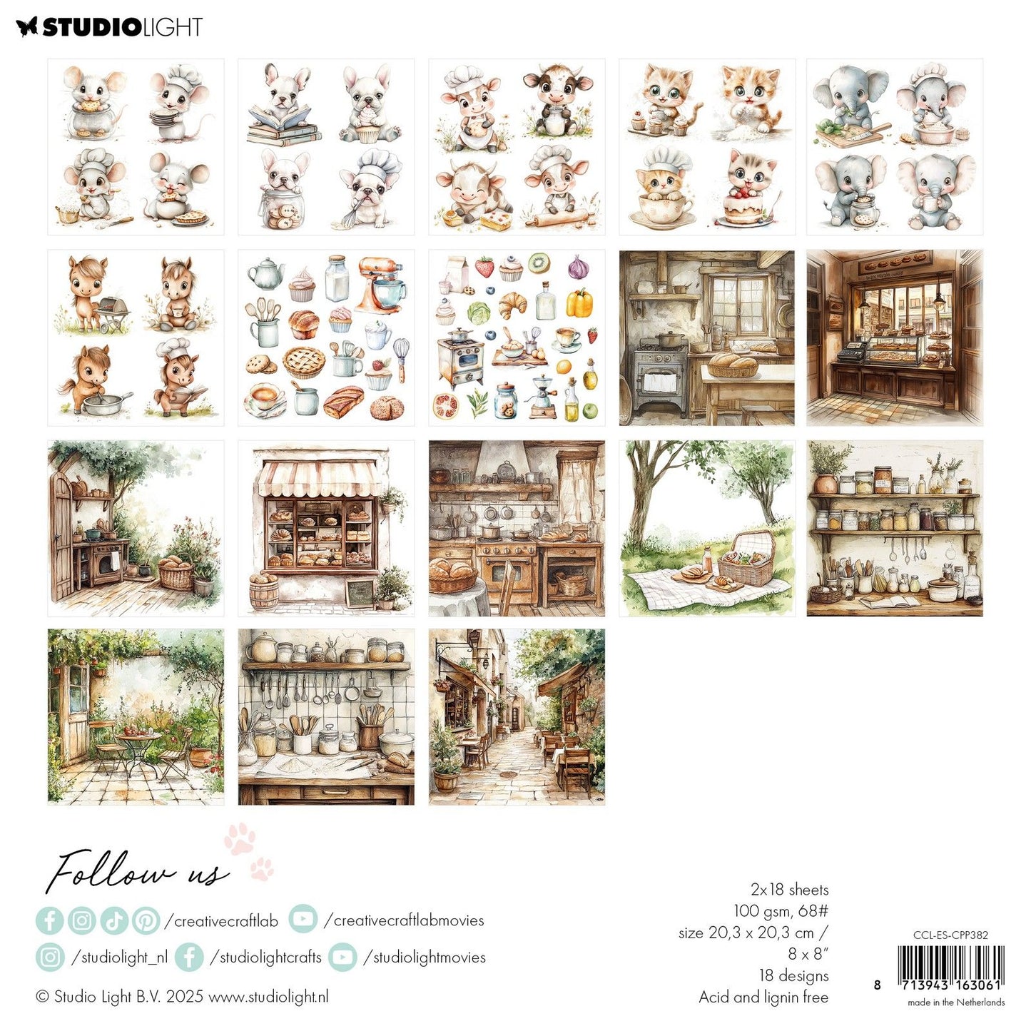 Creative craftlab • bloc de papel para collage de elementos esenciales dulce como un pastel
