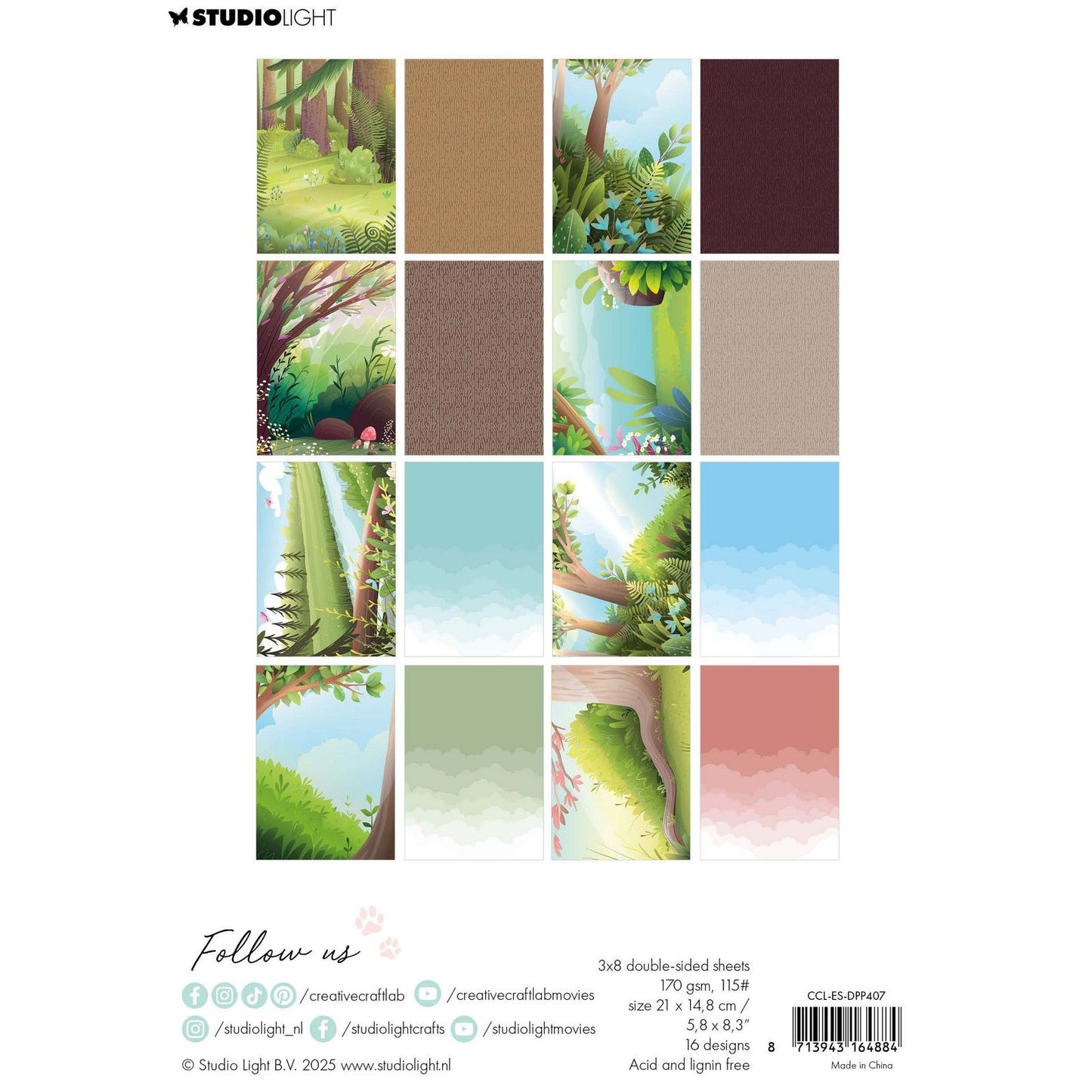 Laboratorio creativo • blocco di carta di design Green Forest Essentials