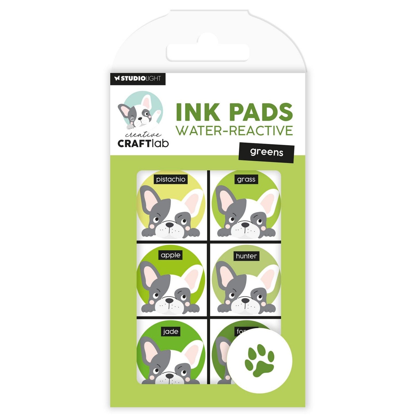 Creative craftlab • almohadillas de tinta esenciales verdes reactivos al agua