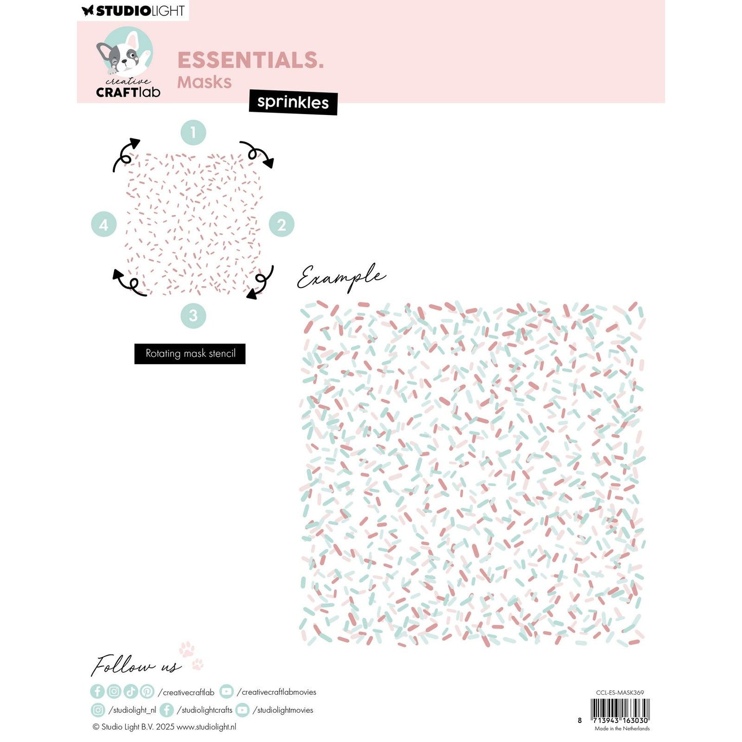 Creative craftlab • chispas de plantilla de máscara esencial