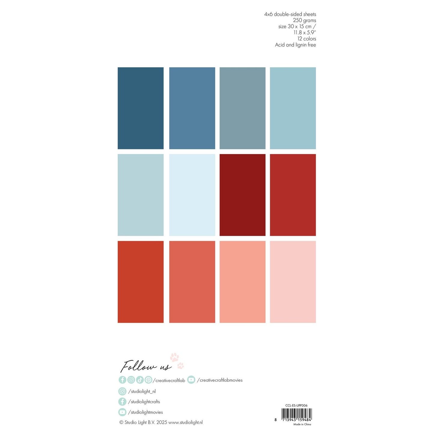 Creative craftlab • bloc de papel unicolor Essentials invierno