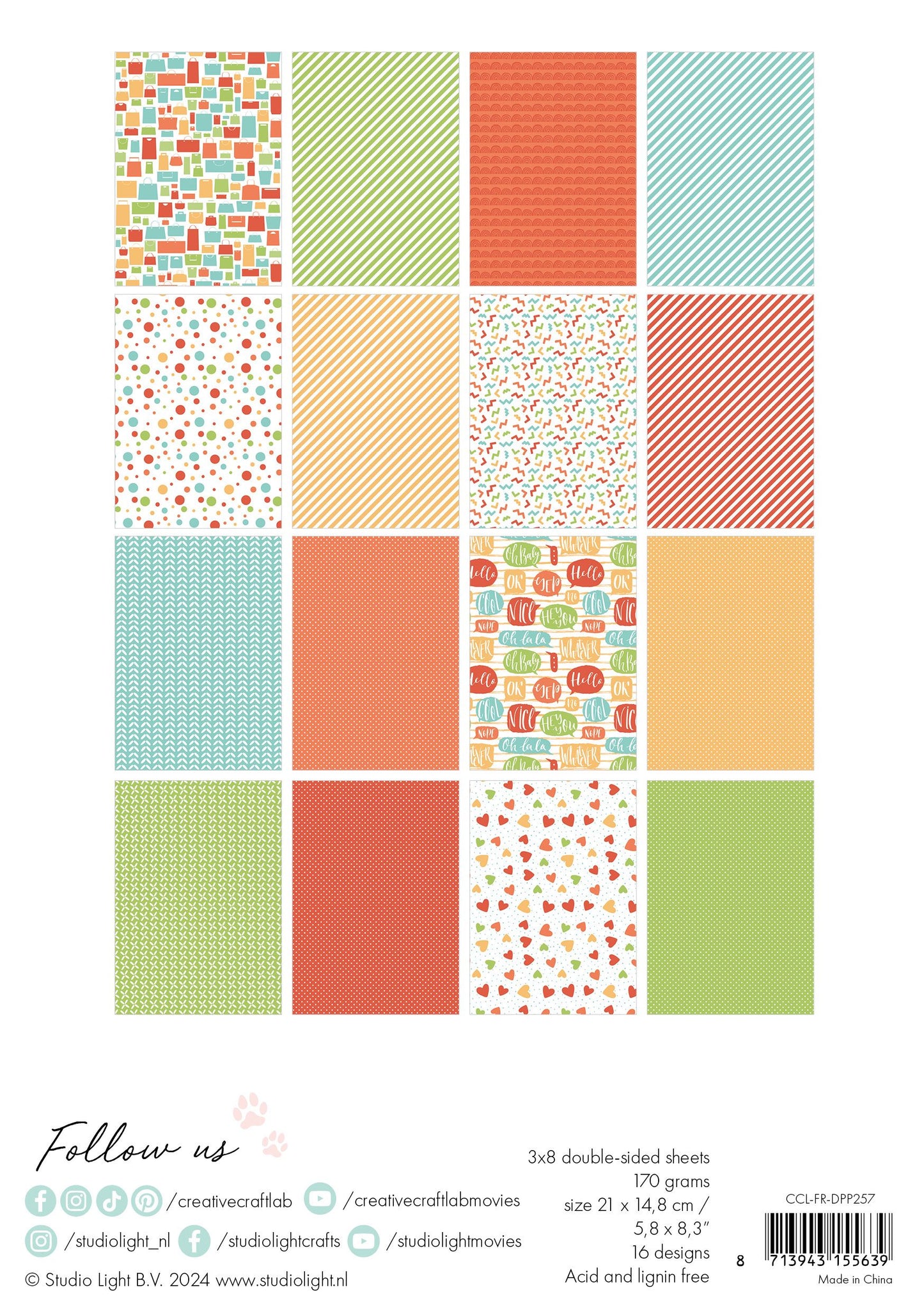 Studio light creative craftlab • bloc de papel de diseño friendz, compre hasta cansarse