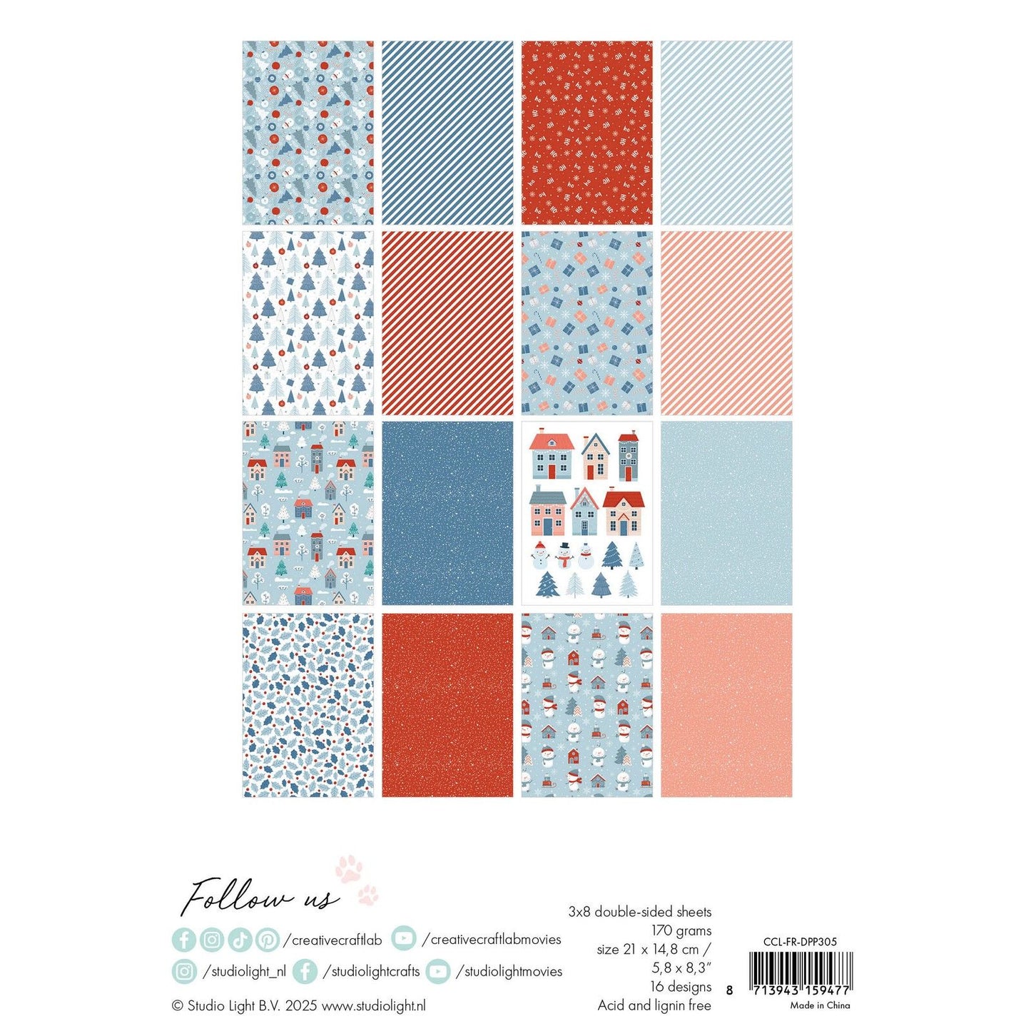 Creative craftlab • bloc de papel con diseño friendz hola invierno