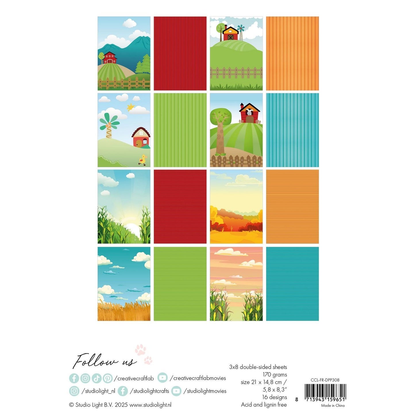 Creative craftlab • bloc de papel con diseño de friendz en la granja