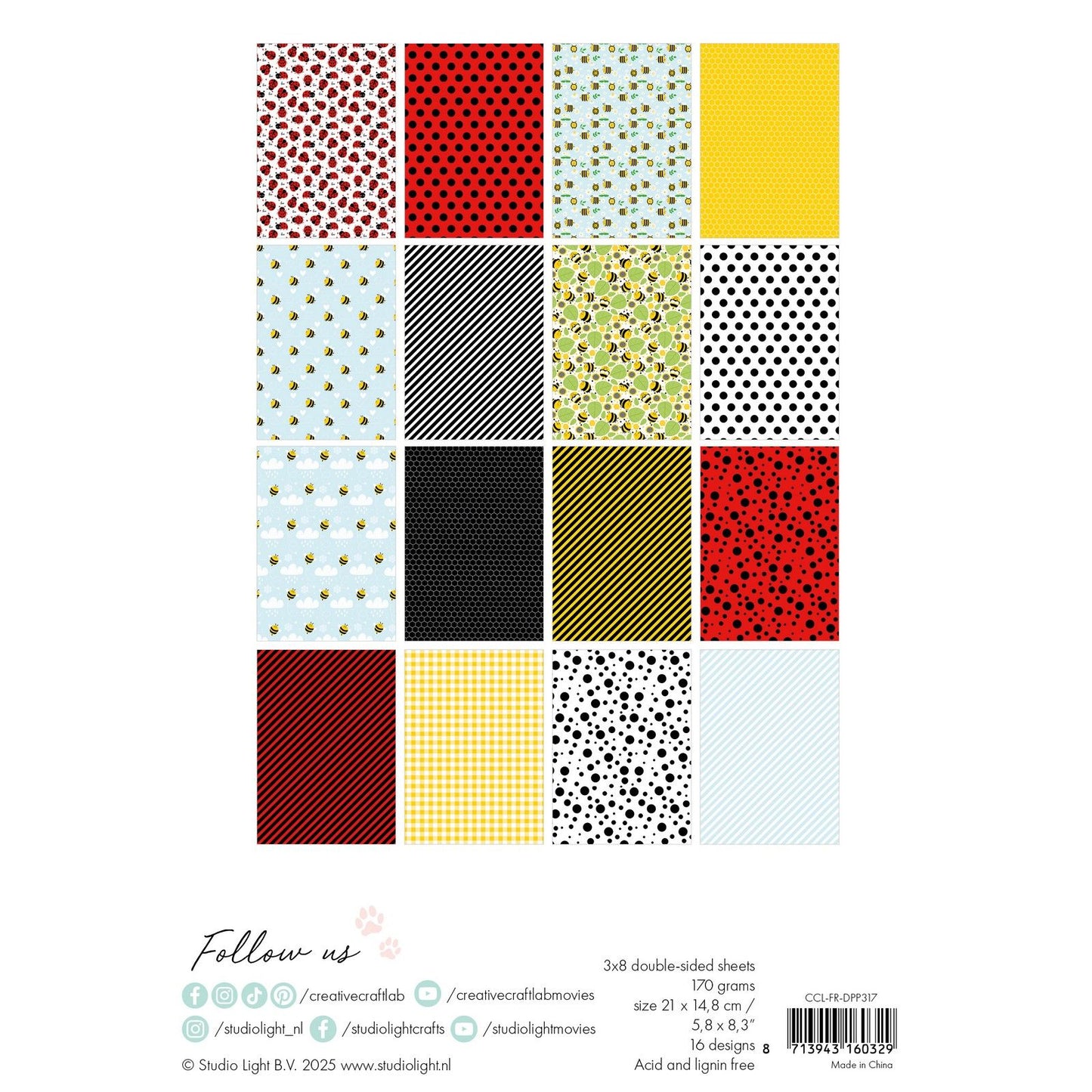 Creative craftlab • bloc de papel de diseño friendz bee-lightful