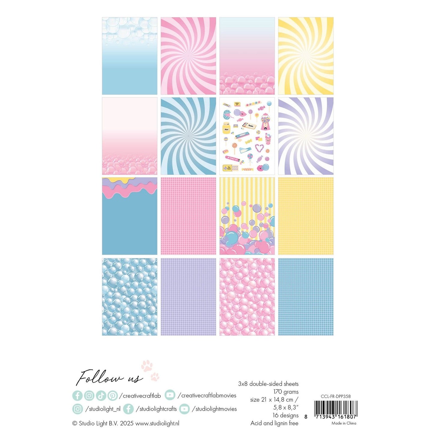Creative craftlab • bloc de papel de diseño friendz bubblicious