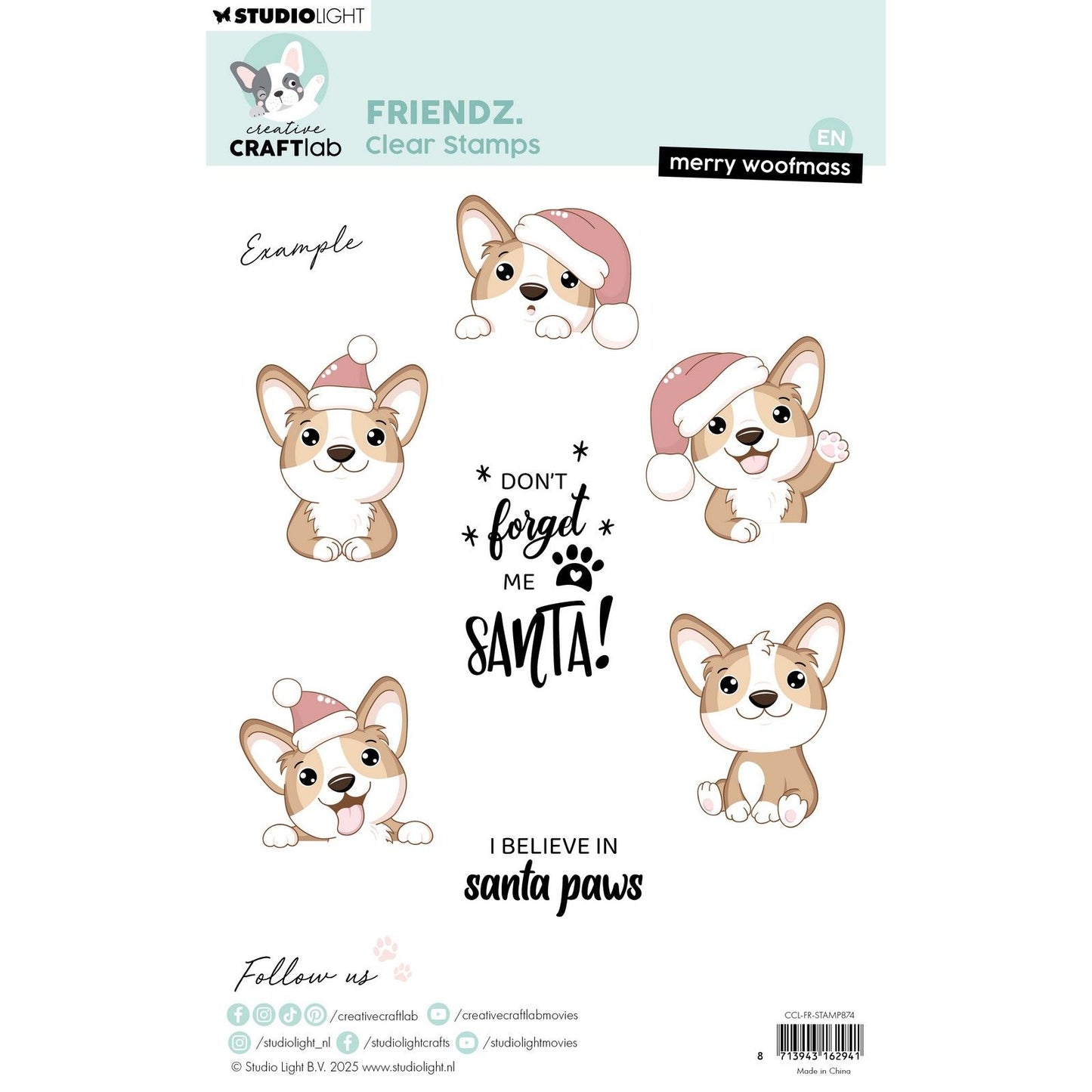 Creative craftlab • sellos transparentes friendz merry woofmass