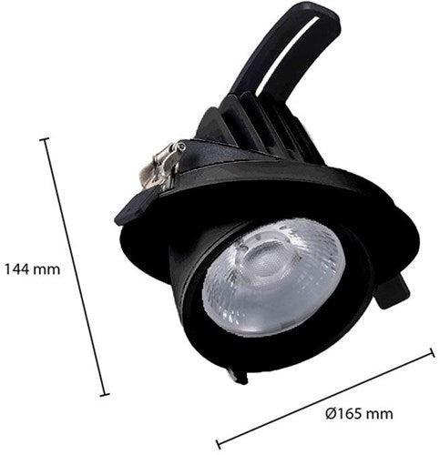 Foco empotrable LED Cct negro 30w modelo banana 45gr. tri blanco - led2385