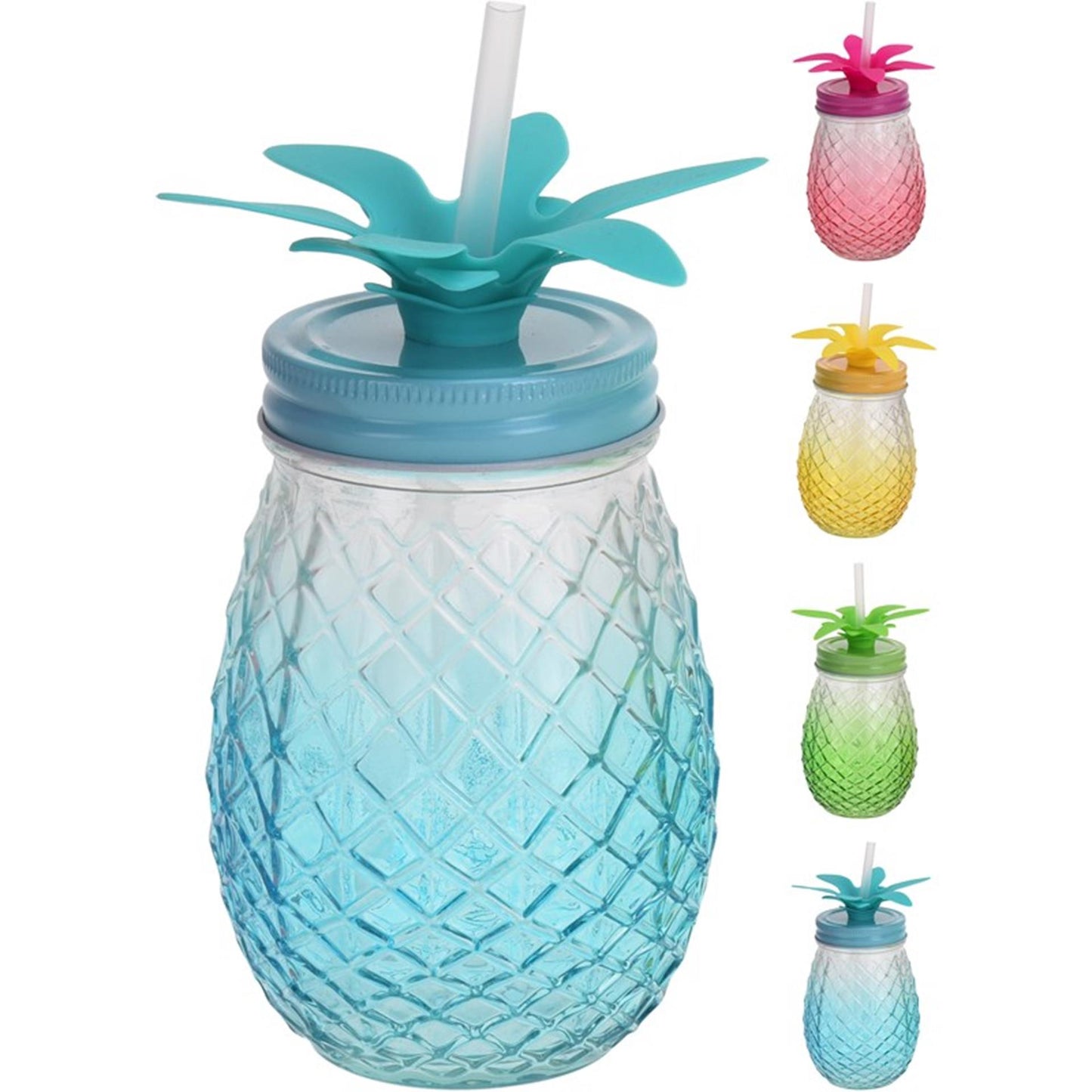 Ottimo bicchiere casalingo con cannuccia 400ml ananas