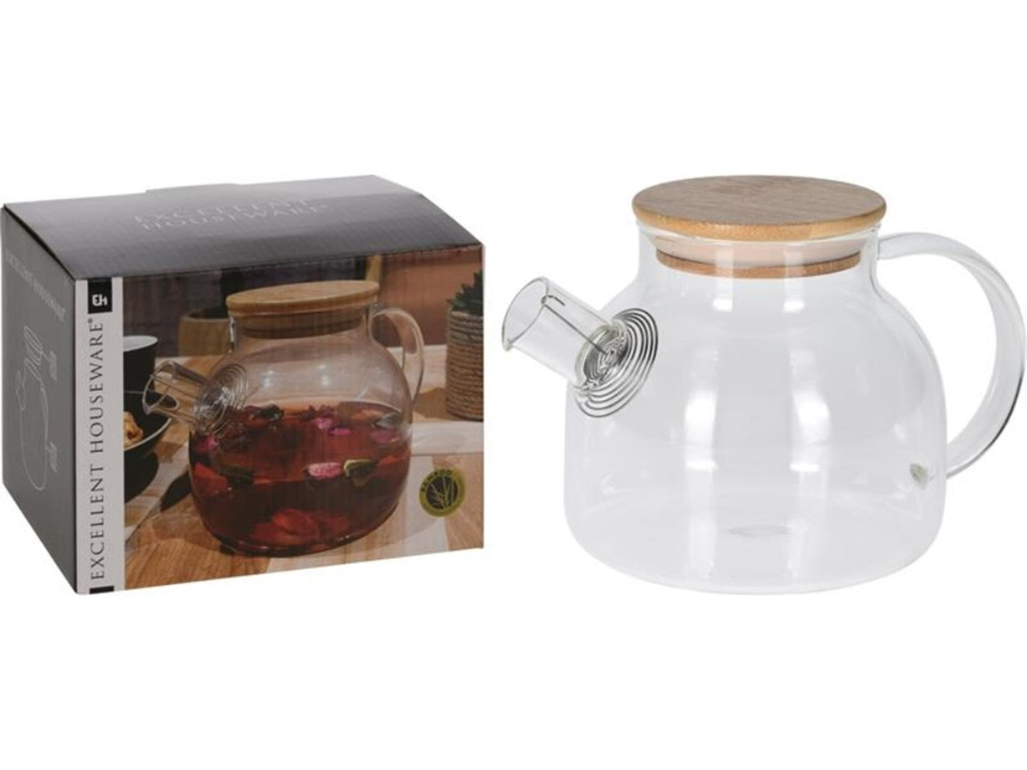 Excelente tetera de vidrio de casa 800 ml con teteras de filtro hechas de vidrio