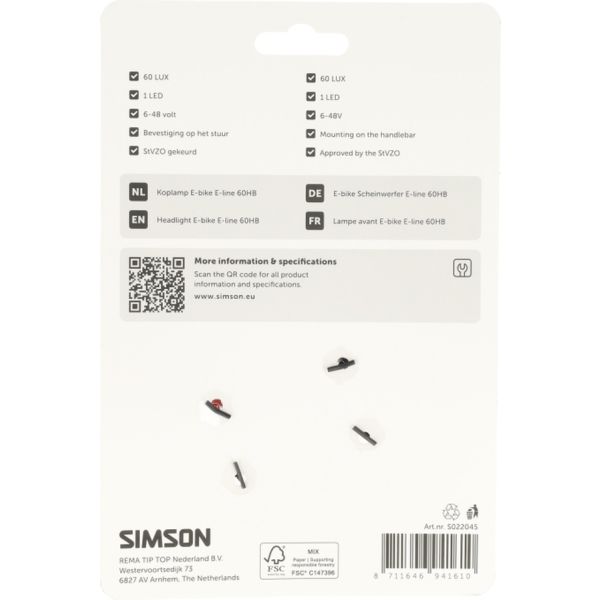 Simson faro anteriore aurora e-line 60hb
