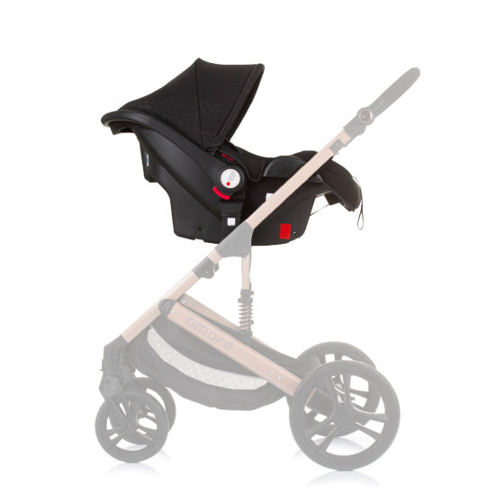 Chipolino amore autostoel met adapters 40-85 cm groep 0+ obsidian zwart