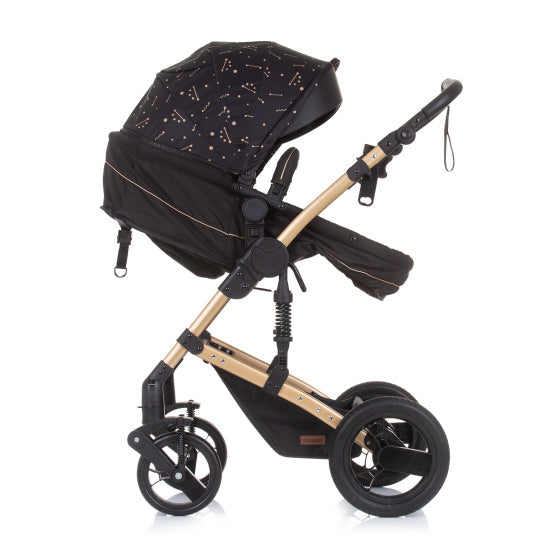 Pram pieghevole chipolino Camea 3-in-1 con sacca per pannolini ebano marrone