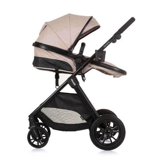 PRAM 3-en-1 plegable de Chipolino Harmony con bolsa de pañales macadamia beige zwart