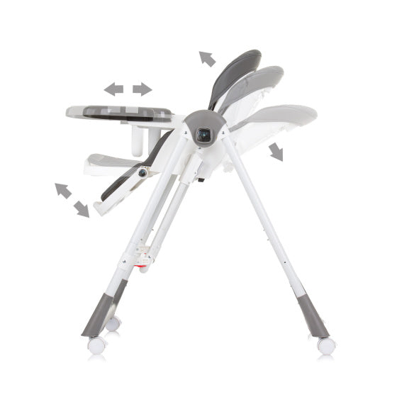 Chipolino milk shake 2-in-1 kinderstoel schommelstoel granite grijs wit