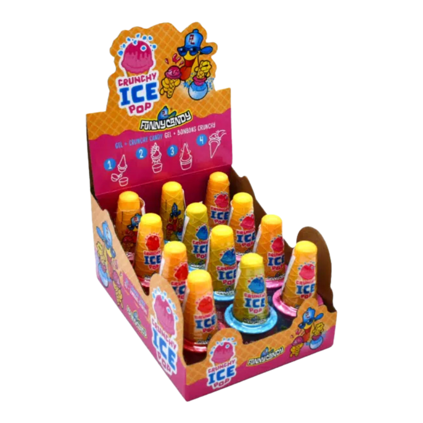 Divertida paleta helada de caramelo crujiente (12x 70gr)