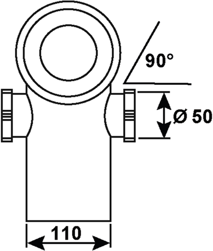 Desagüe WC Cornat 90° + 2 desagües 50mm wi - ckabas9000