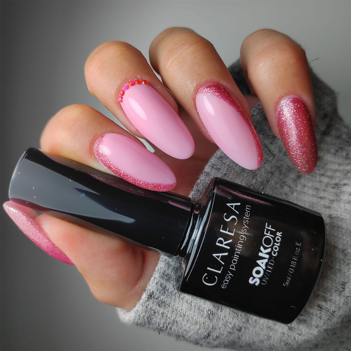 Claresa UV LED Gellak 5ml Full glitter 5 Rosa caldo