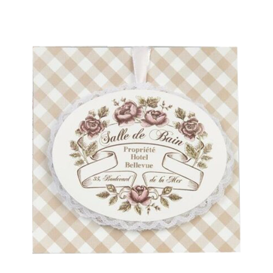 Borsa profumata Clayre Eef rosa con pendente 12x12 cm