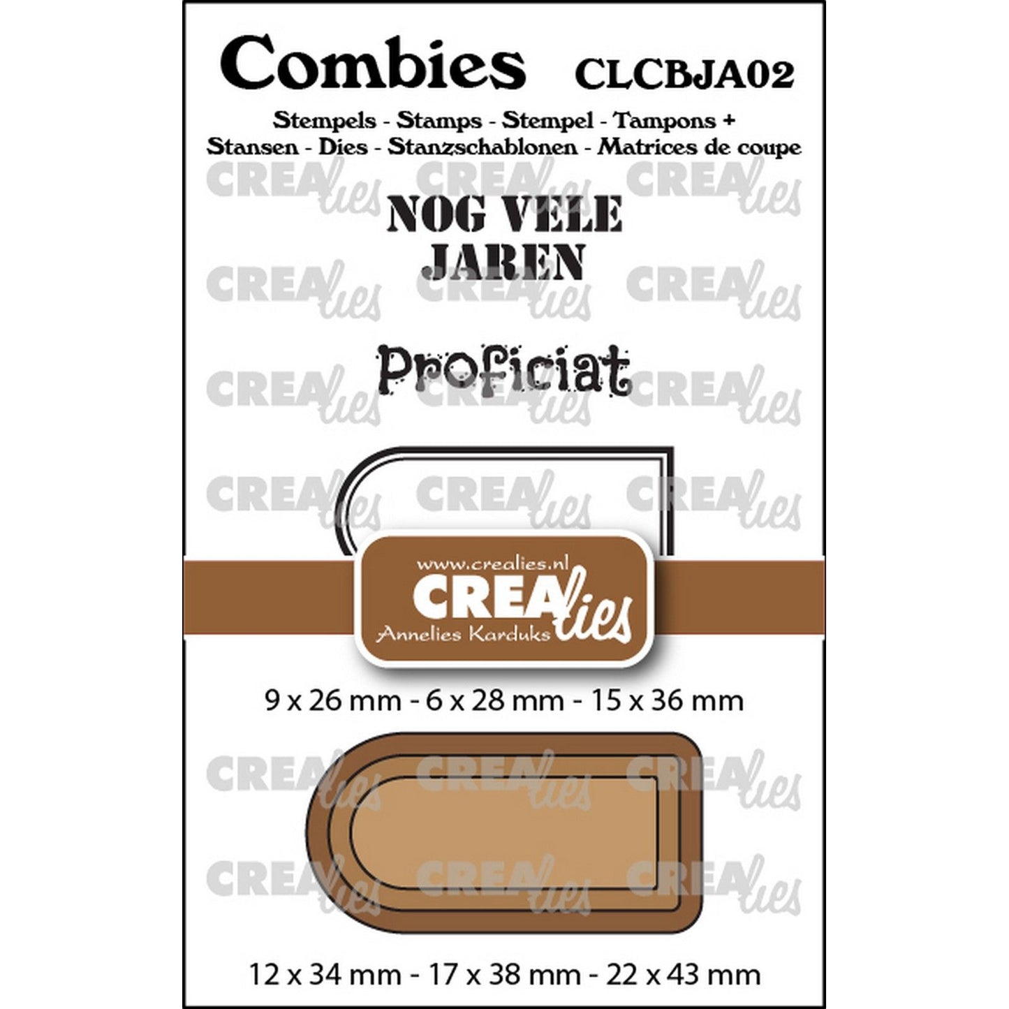 Crealies • set sellos combies cumpleaños 02: 2 textos + 1 etiqueta etiqueta