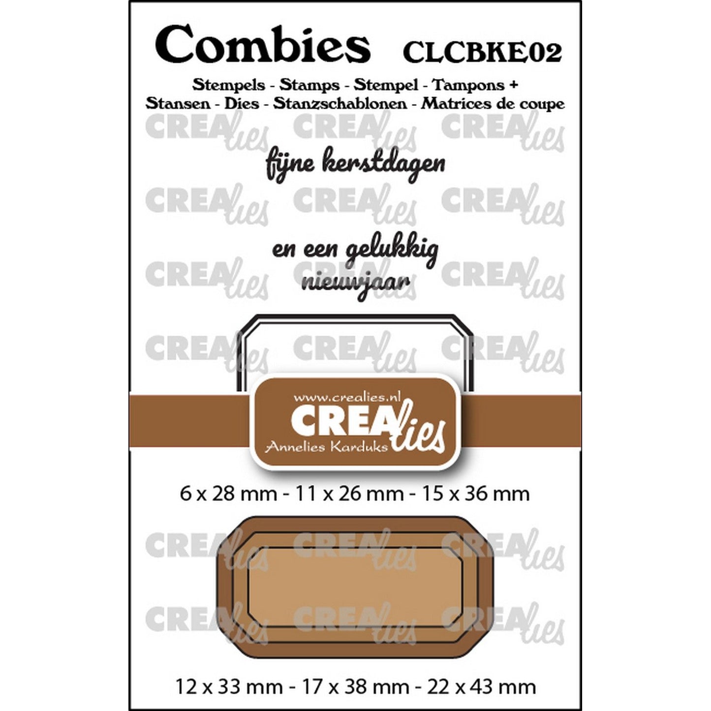 Crealies • set sellos combies Navidad 02: 2 textos + 1 etiqueta etiqueta