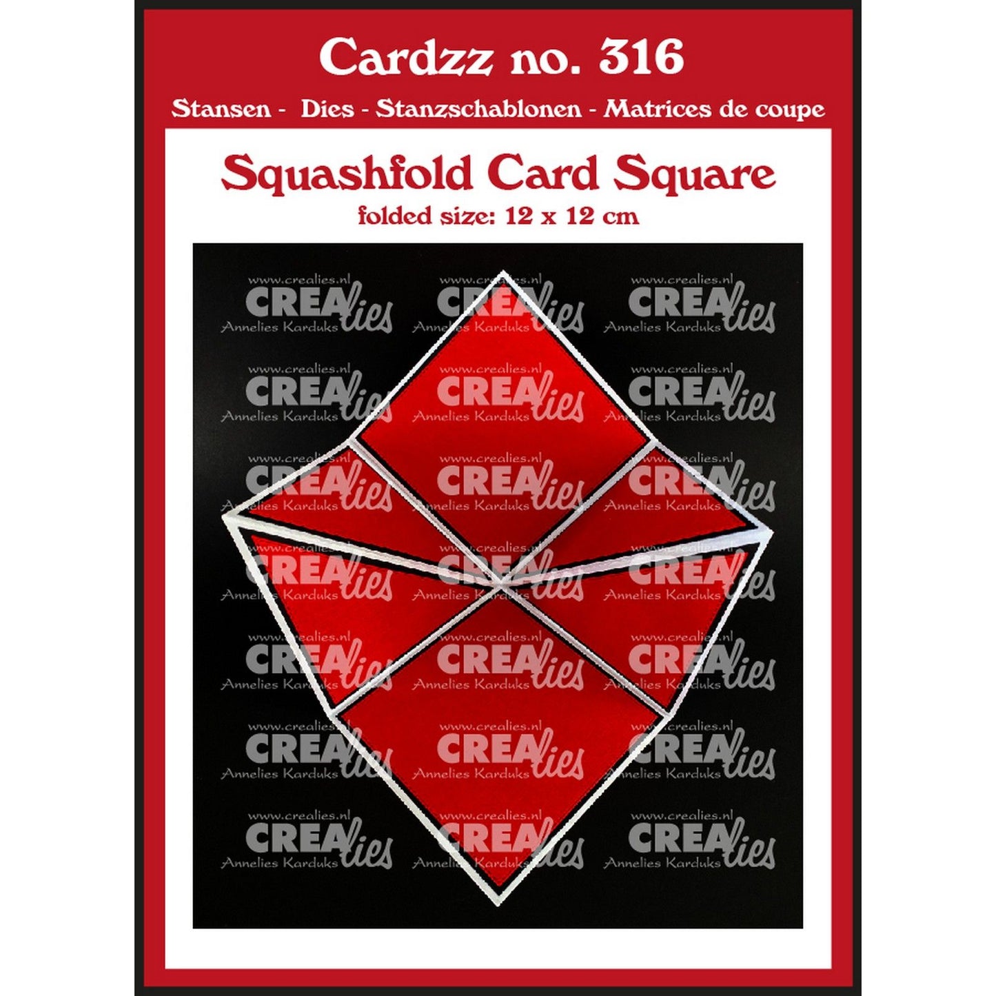 Crealies • cardzz squash tarjeta plegable cuadrada 12 cm