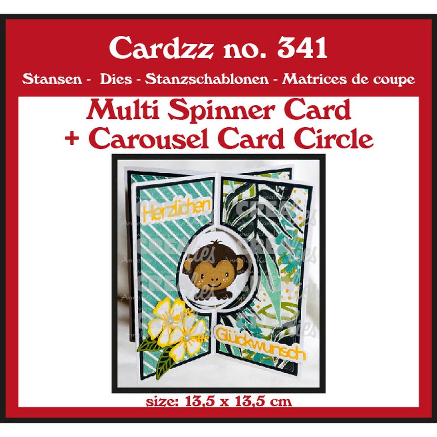 Crealies • modello di taglio cartoncino multigiro + cartoncino carosello circolare