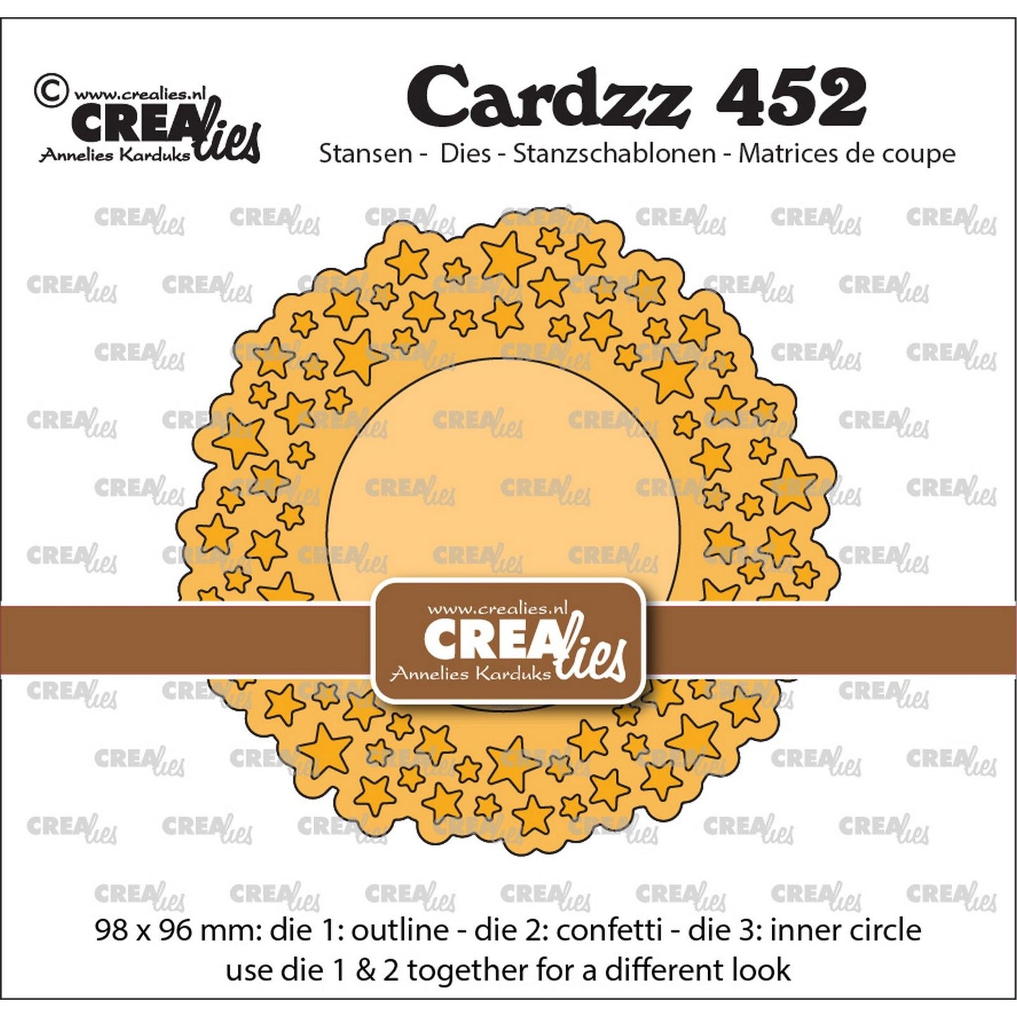 Crealies • plantilla de corte cardzz confeti estrellas