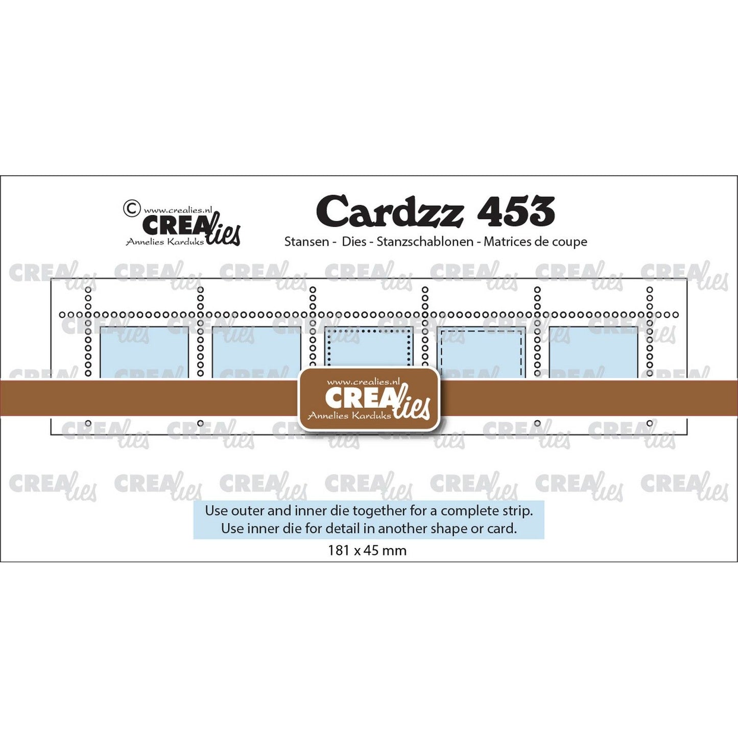 Crealies • striscia per timbri cardzz xl 5x rettangoli orizzontali