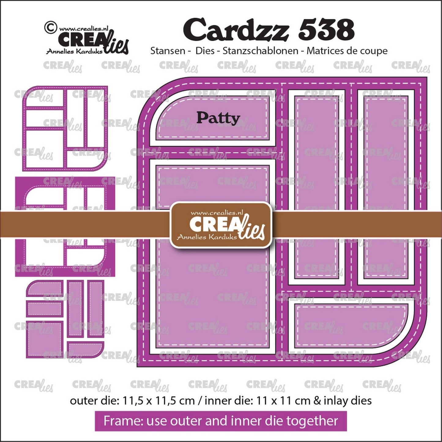 Crealies • patty con incrustaciones de marco cardzz