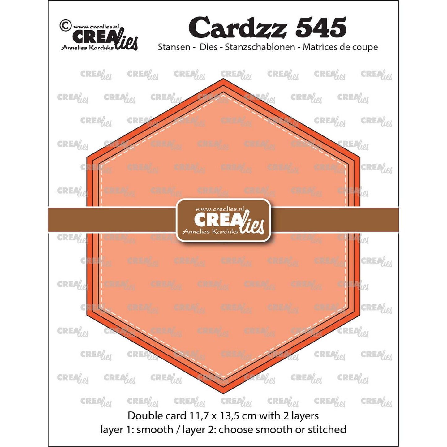 Crealies • cardzz hexágono de doble carta
