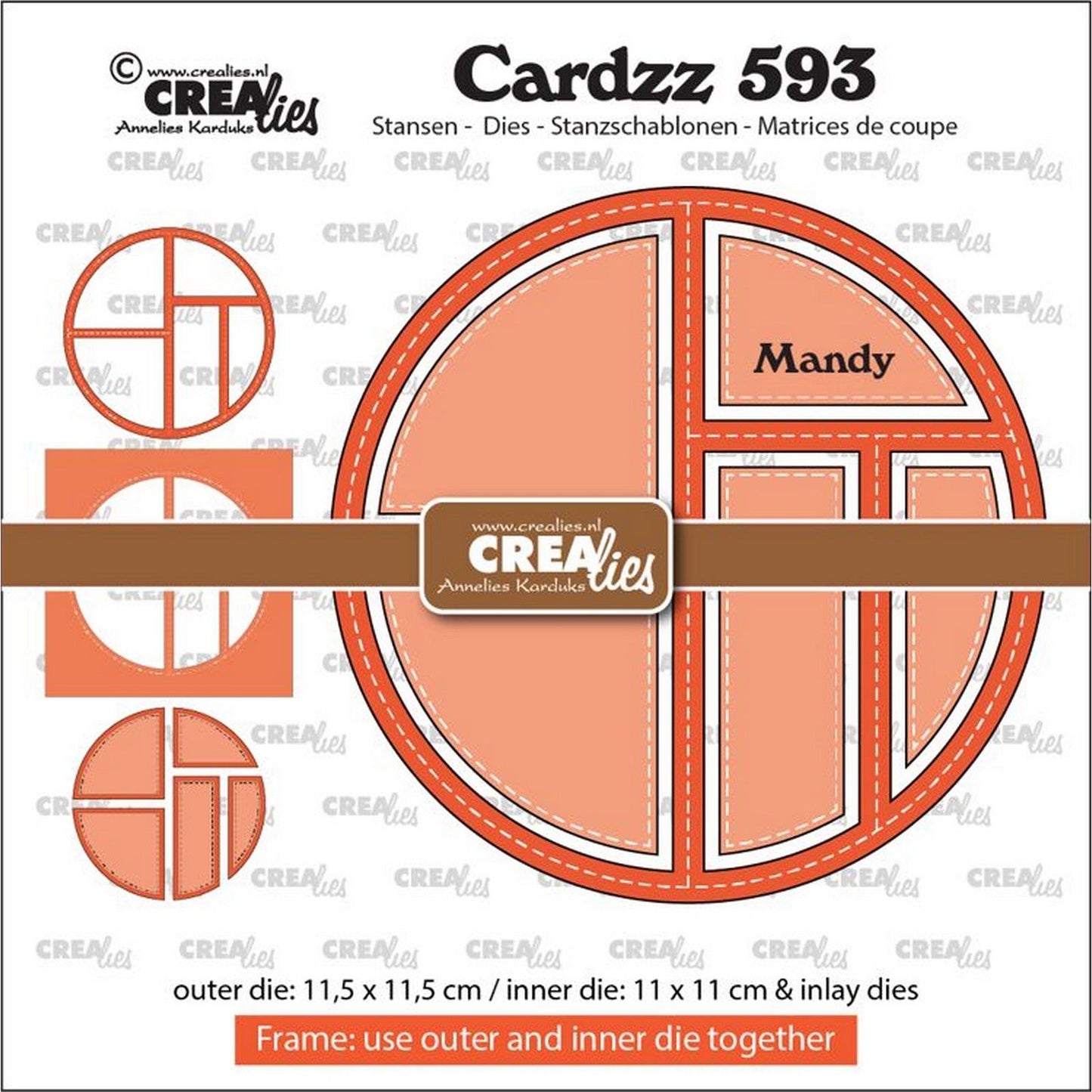 Crealies • marco cardzz con incrustaciones mandy