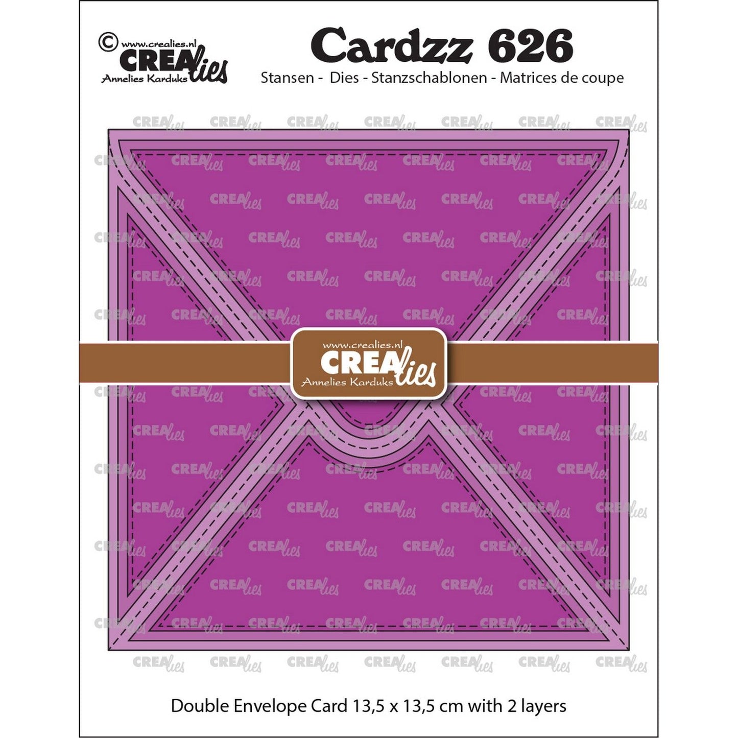 Crealies • cardzz tarjeta doble sobre cuadrada