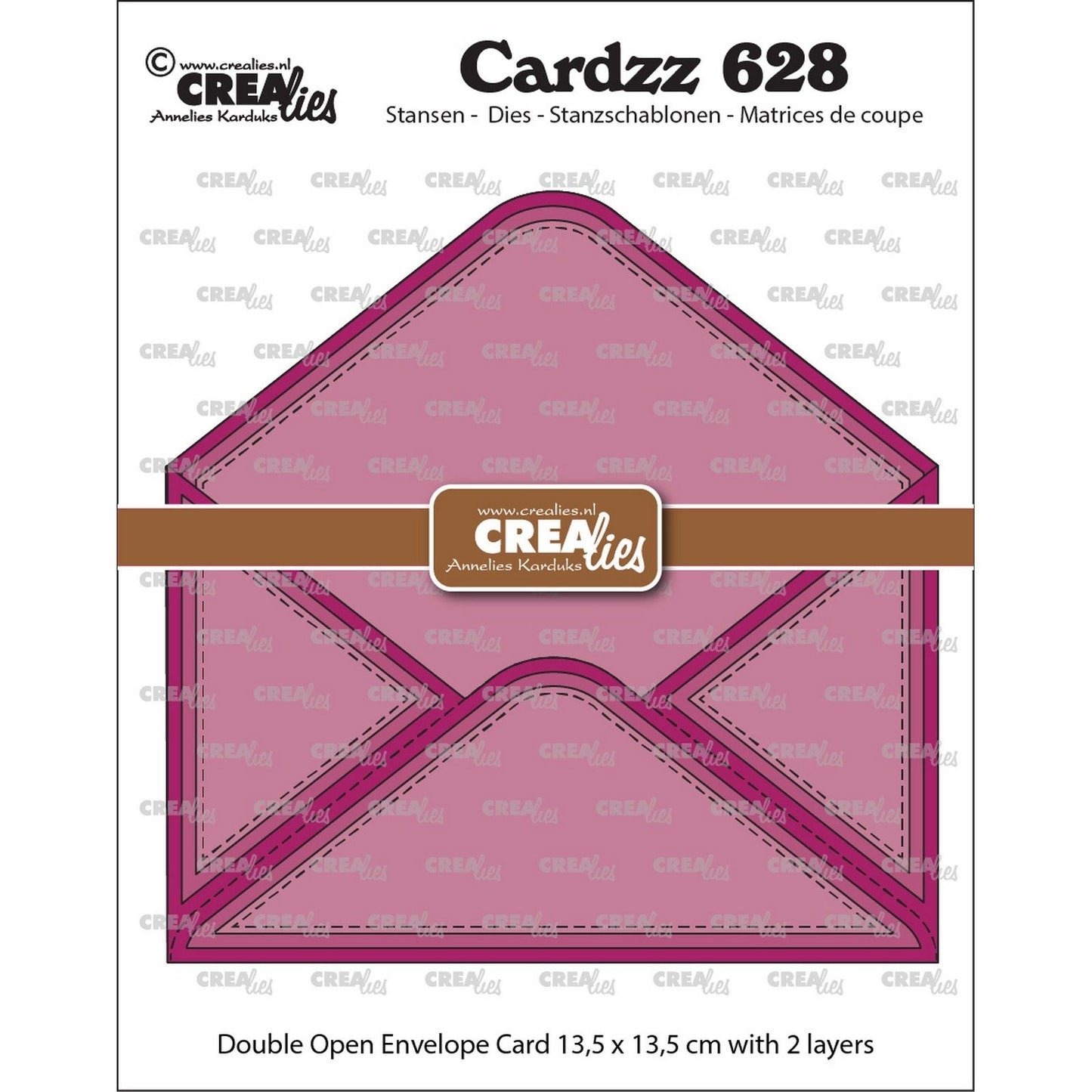 Crealies • sobre abierto de doble tarjeta troquelada cardzz