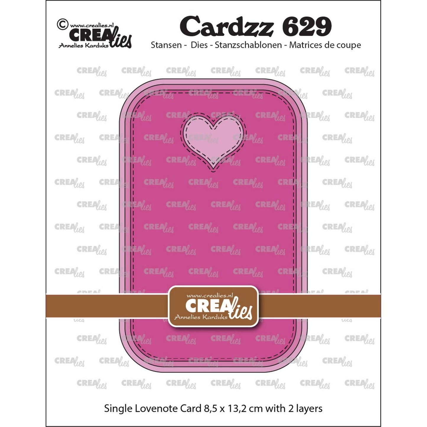 Crealies • biglietto d'amore singolo fustellato cardzz