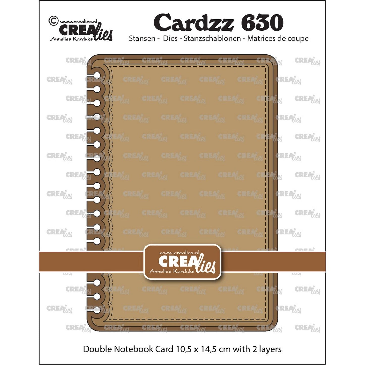 Crealies • libreta troquelada cardzz de doble cartulina 10,5x14,5cm con esquinas redondeadas