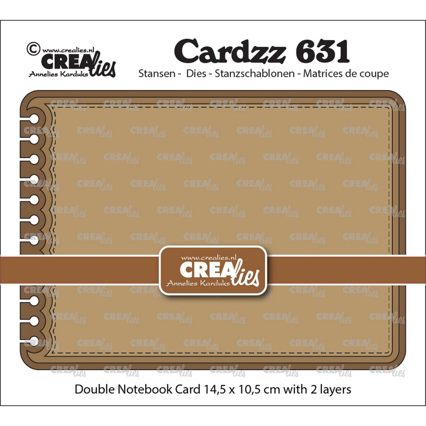 Crealies • libreta troquelada cardzz de doble cartulina 14,5x10,5cm con esquinas redondeadas